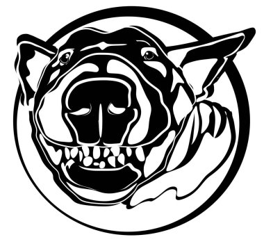 Siyah ve beyaz teriyer ikon üzerinde