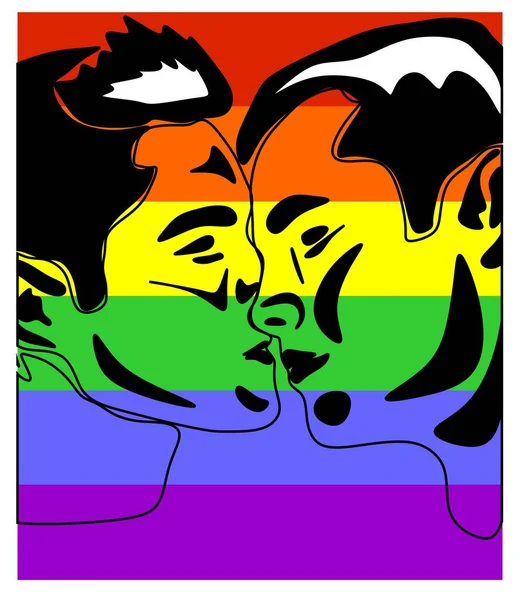 ゲイやLgbtの旗にキスして — ストック写真