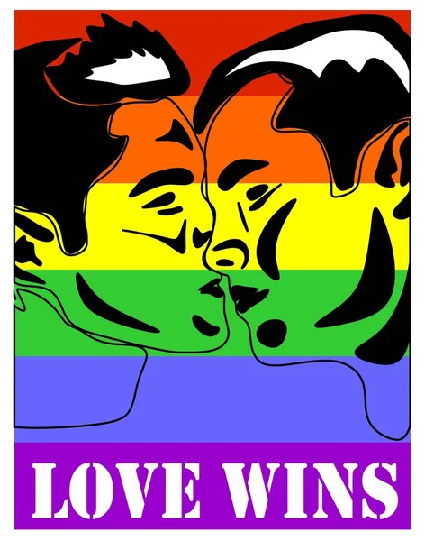 Besos Gays Amor Gana —  Fotos de Stock