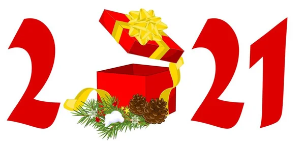 Numbers 2021 Christmas Gift — Stock Photo, Image