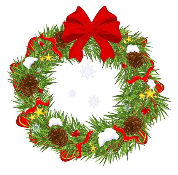 Christmas Wreath Many Snowflakes — Stock Photo, Image