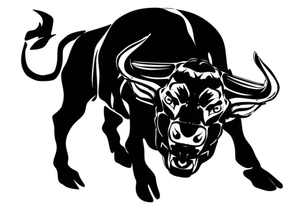 雄牛の固い黒い影 — ストック写真