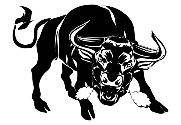邪悪な雄牛の固い黒い影 — ストック写真