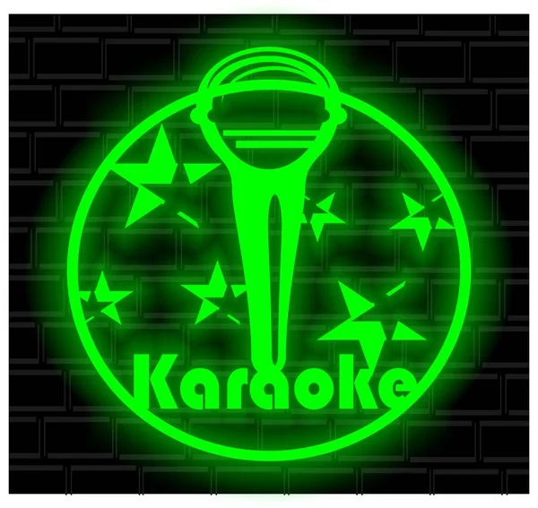Groene Neon Banner Van Karaoke Bar — Stockfoto