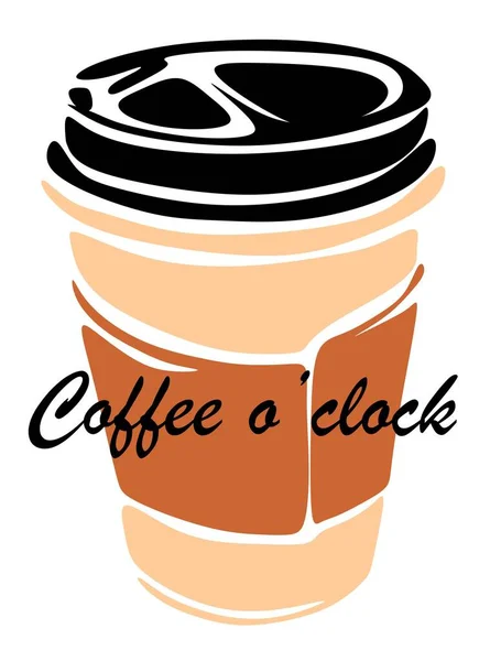 Paper Cup Coffee Coffee Clock — Stock Photo, Image