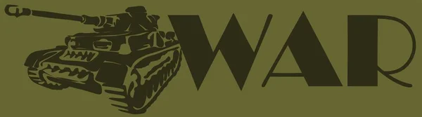 Танк Буквы Войны Зеленом Фоне — стоковое фото