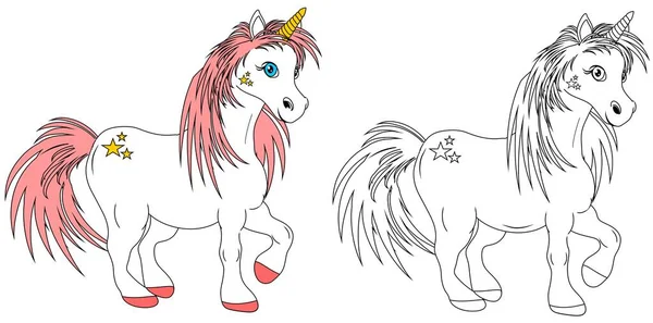 pink unicorn with coloring unicorn