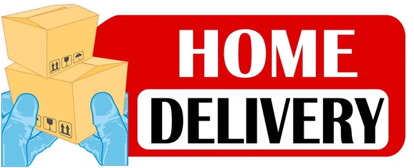 Home Delivery Rubber Gloves — Stock Photo, Image