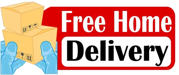 Free Home Delivery Rubber Gloves Boxs — Stock Photo, Image