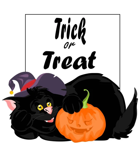 Halloween Gato Negro Bandera —  Fotos de Stock