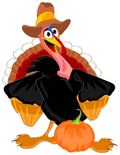 Gelukkige Thanksgiving Dag Met Grappige Kalkoen — Stockfoto