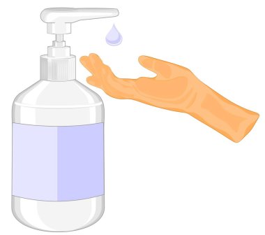 el dezenfektanı ve bir el.