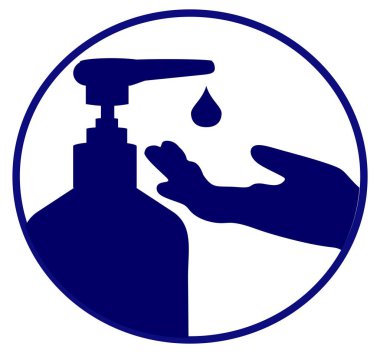 El dezenfektanının katı mavi simgesi.