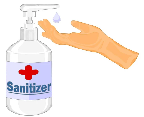 Drop Hand Sanitizer Hand — Stock Photo, Image
