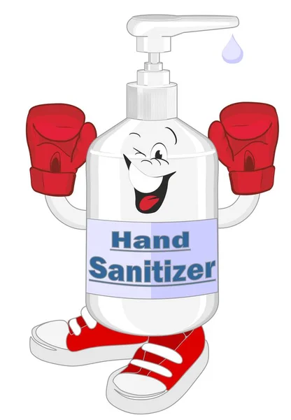 Smiling Hand Sanitizer Has Power — Stock Photo, Image