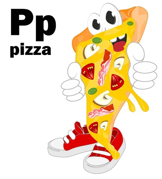 Happy Slice Pizza Abc — Stock Photo, Image