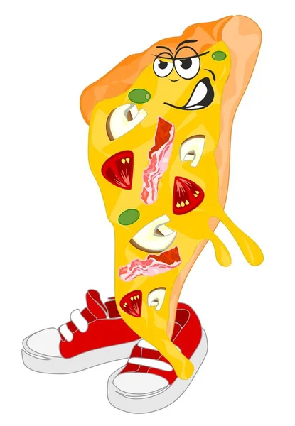 Evil Face Slice Pizza — Stock Photo, Image