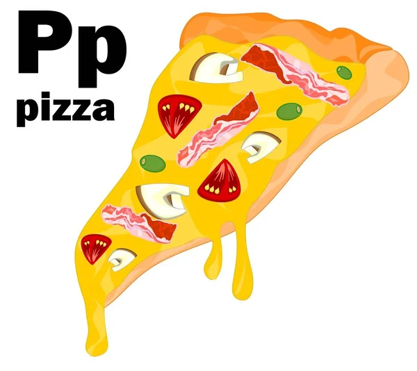 Slice Pizza Abc — Stock Photo, Image