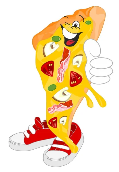 Vicces Arca Szelet Pizza — Stock Fotó