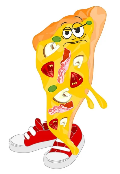 Sad Face Slice Pizza — Stock Photo, Image