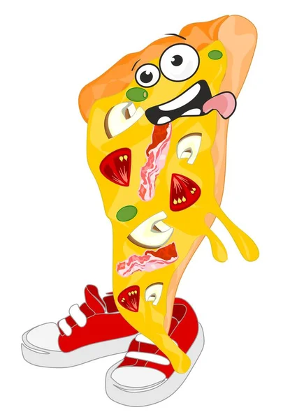 Crazy Face Slice Pizza — Stock Photo, Image