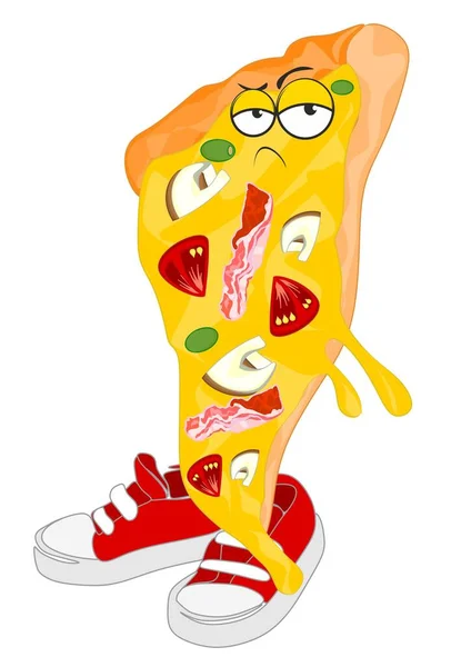 Unhappy Face Slice Pizza — Stock Photo, Image