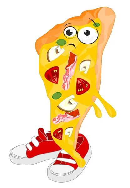 Sad Face Slice Pizza — Stock Photo, Image