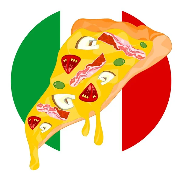 Plak Pizza Italiaanse Vlag — Stockfoto