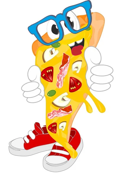 Funny Slice Pizza Glasses — Stock Photo, Image