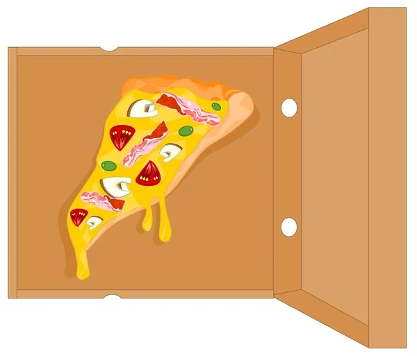 Heiße Scheibe Pizza Pappschachtel — Stockfoto