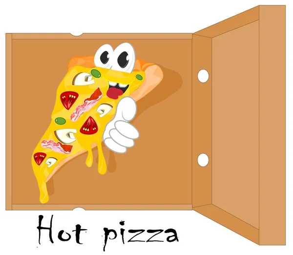 Funny Slice Pizza Box — Stock Photo, Image