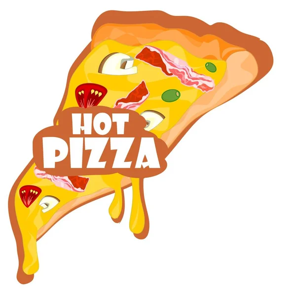 Slice Pizza Words Hot Pizza — Stock Photo, Image