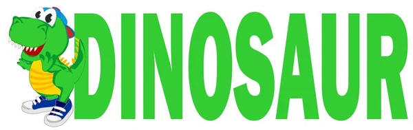 Dino Sonriente Letras Verdes — Foto de Stock