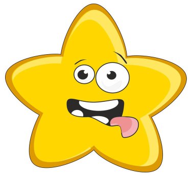 Sarı çılgın yıldız Dilini göster