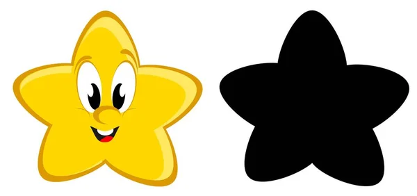Κίτρινο Αστέρι Και Μαύρη Σκιά Της — Φωτογραφία Αρχείου