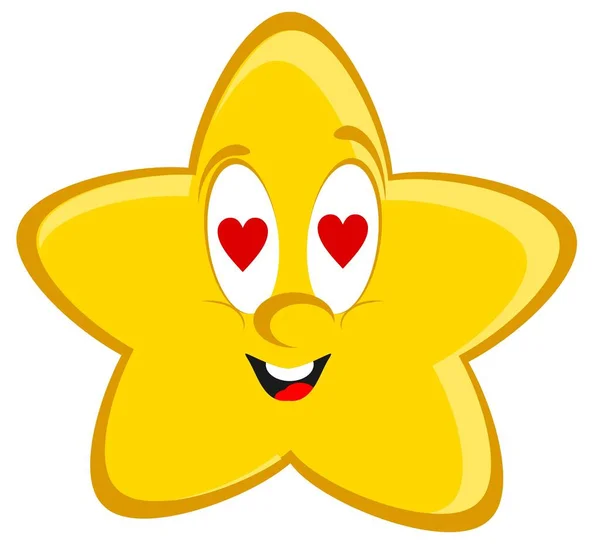 Κίτρινο Αστέρι Στην Αγάπη Και Τις Καρδιές — Φωτογραφία Αρχείου
