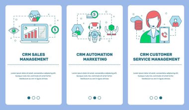 Vektör set dikey afiş Crm.