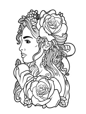 bir yılan ve bir elma ile güzel kız