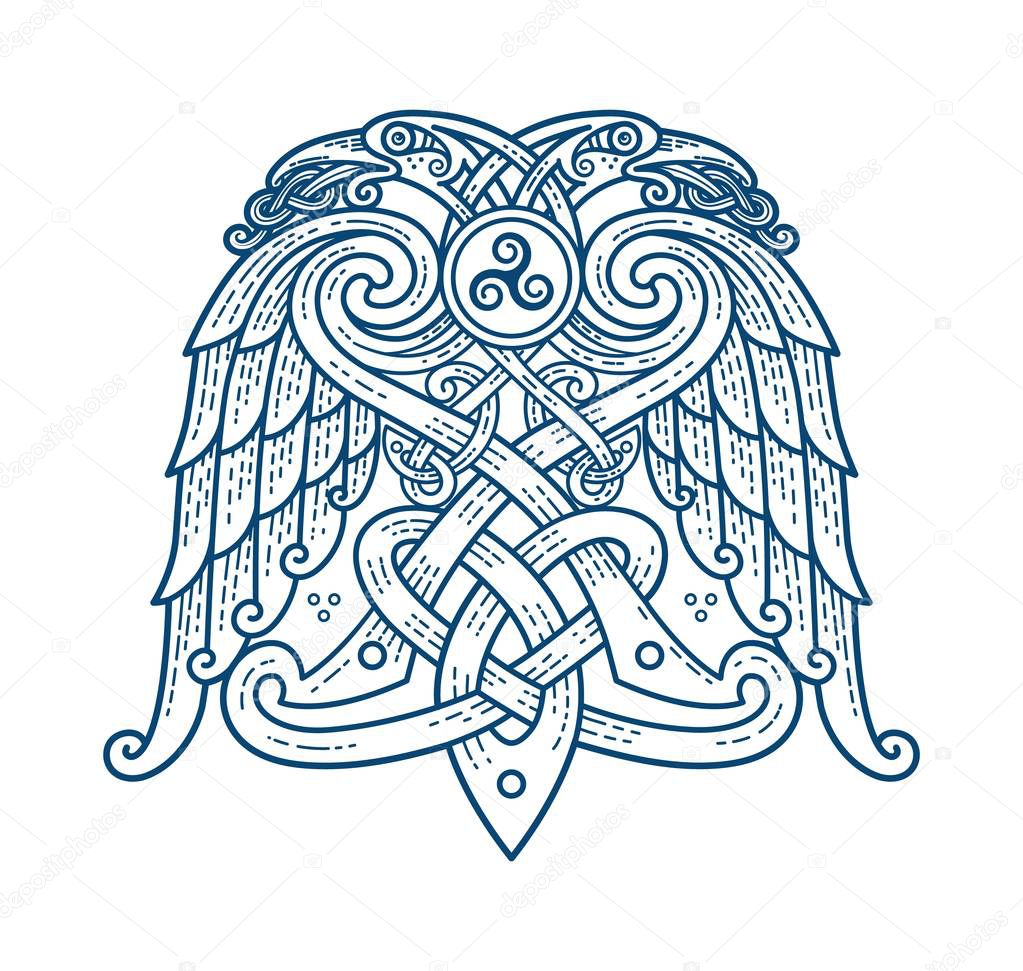 Scandinavian tattoo of the symbol of God Odin