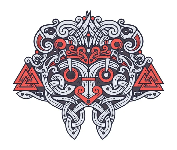 Odin, Wotan. Eski İskandinav ve Germen mitolojisinde Tanrı Viking yaş, beyaz izole illüstrasyon vektör