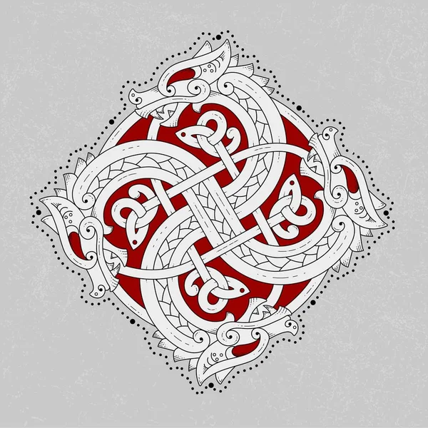 Скандинавська змія зображена у вигляді орнаменту — стоковий вектор