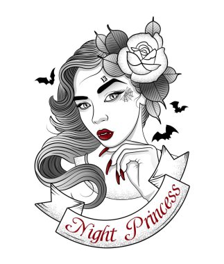 bir gece yürüyüşünde güzel vampir kız