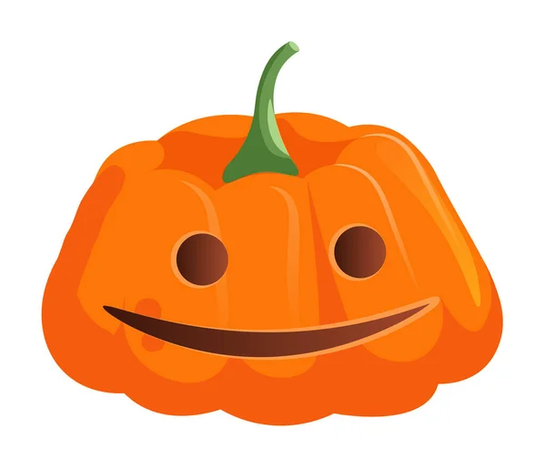 Spaventoso sorridente jack-o-lanterna zucca su bianco — Vettoriale Stock