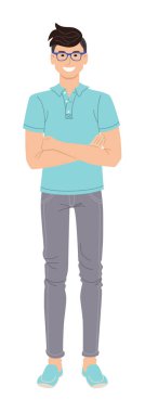 Beyaz arka planda izole edilmiş vektör moda adamı