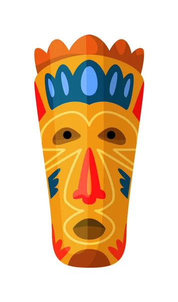 Máscara de vodu tribal africana isolada no fundo branco — Vetor de Stock