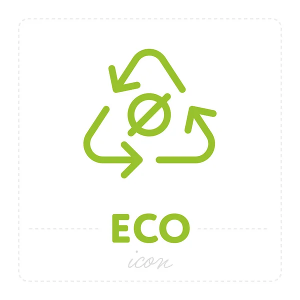 Zelená Ikona Znakem Recyklace Složená Ekoznačkou Bílém Pozadí — Stockový vektor