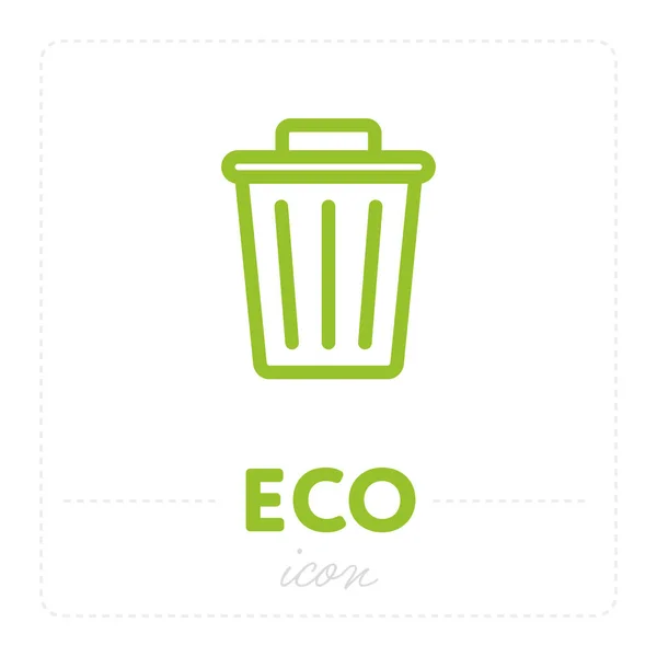 Zielona Kolorowa Etykieta Eco Minimalistyczna Liniowa Ikona Zaśmiecania Mogą Być — Wektor stockowy