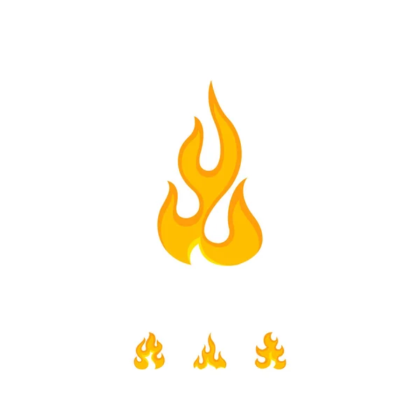 Design Des Hellen Flammensymbols Mit Gewellten Zungen Auf Weißem Hintergrund — Stockvektor