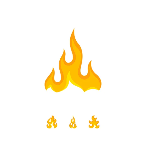 Helder Eenvoudig Element Van Vuur Vlam Met Tongen Geïsoleerd Witte — Stockvector