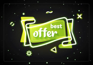 Özel teklif kırmızı etiket izole edilmiş vektör modu düz stili. İndirim teklifi fiyat etiketi, perakende reklam kampanyası sembolü, satış tanıtım pazarlaması.